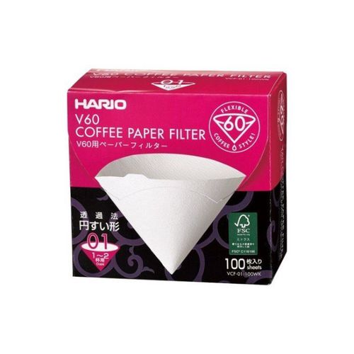 Hario papírové filtry Box V60-01 100 ks