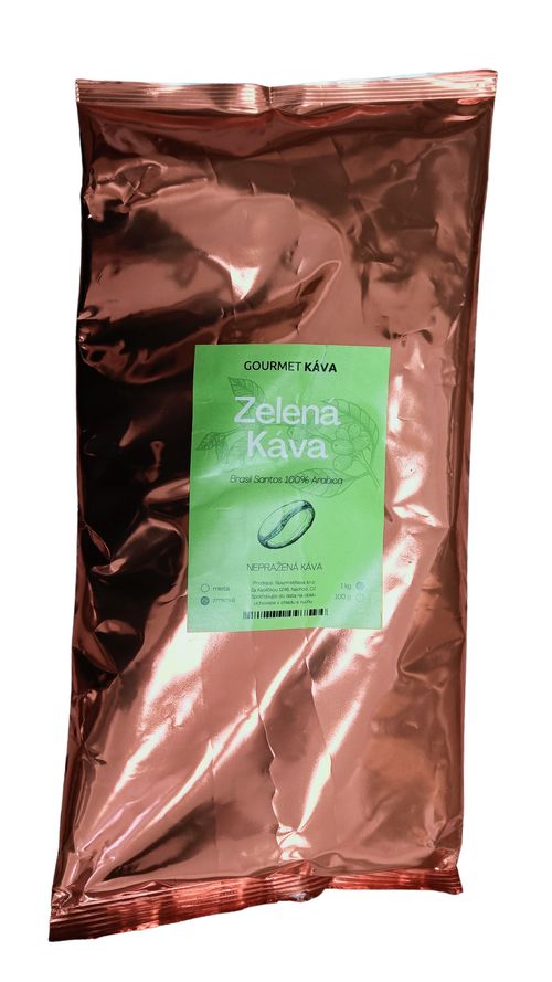 Zelená káva 1kg zrnková, nepražená (Brazil Santos)