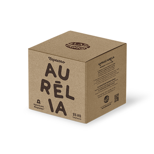 Kapsle Zlaté Zrnko pro kávovary Nespresso Original - Aurélia (100% arabika, kompostovatelná kapsle) 25ks