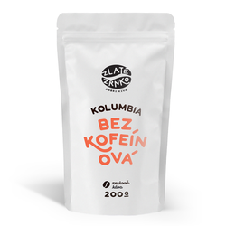 Káva Zlaté Zrnko - Decaf Kolumbie 200g (Bezkofeinová 100% arabika)