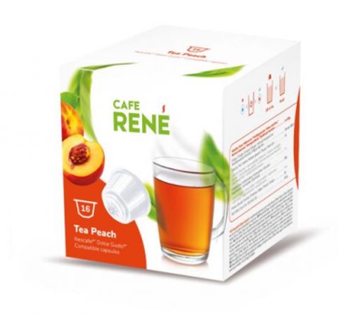 Café René Tea Peach (Broskvový čaj) - 16 kapslí pro Dolce Gusto kávovary