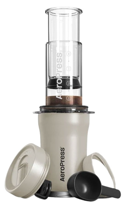 Aeropress GO Plus Travel System - krémový