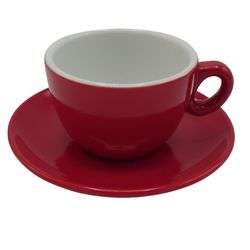 Inker šálek s podšálkem Latte 350 ml červený