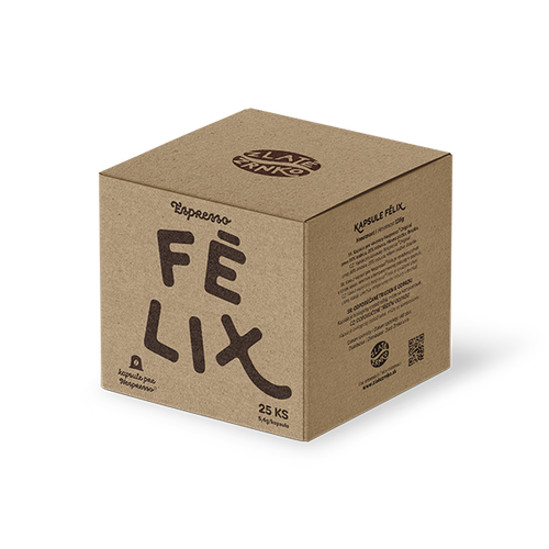 Kapsle Zlaté Zrnko pro kávovary Nespresso Original - Félix (80% arabika 20% robusta, kompostovatelná kapsle) 25ks